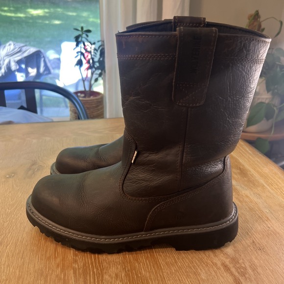 Wolverine Floorhand Boots Men's 10.5 Leather Waterproof Steel Toe 10" Wellington - Picture 3 of 7